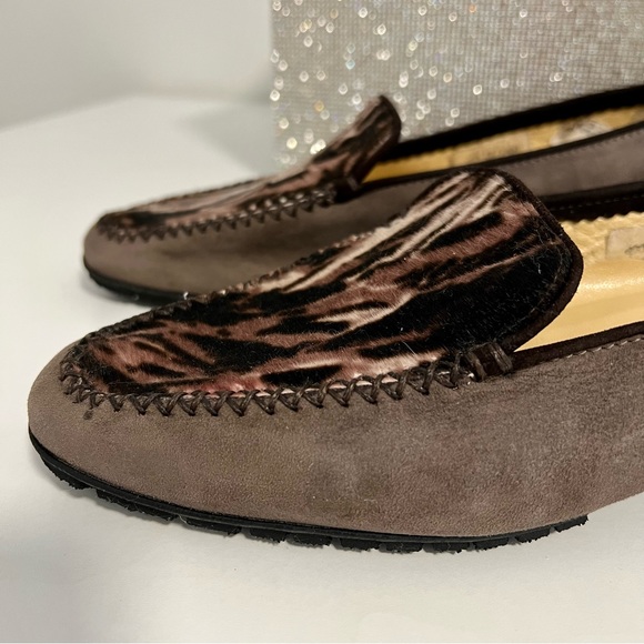 BRUNATE - Moccasin Loafer Violet Suede / Zebra / Made in Italy 🇮🇹 - Picture 8 of 12